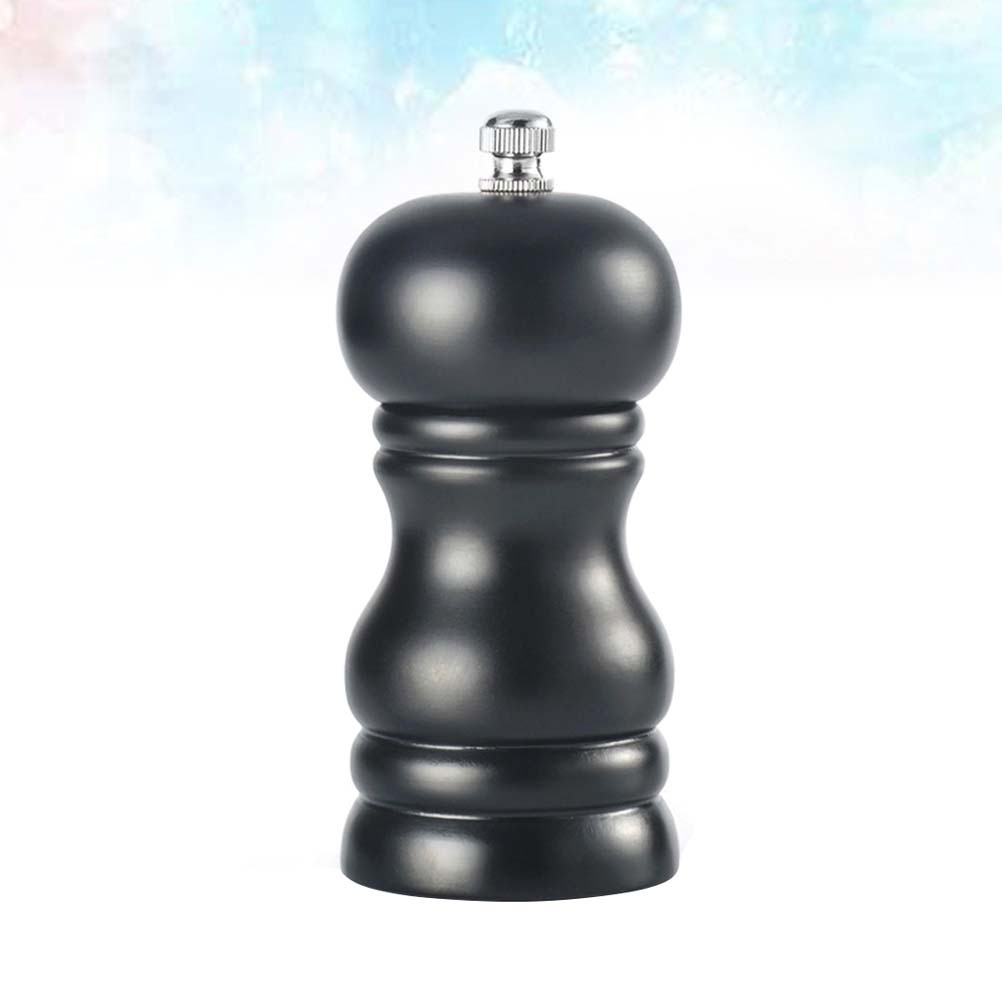 1pc Kitchen Manual Wooden Pepper Grinder Pepper Mill Salt Container Kitchen Gadget for Home (4 Inches White)