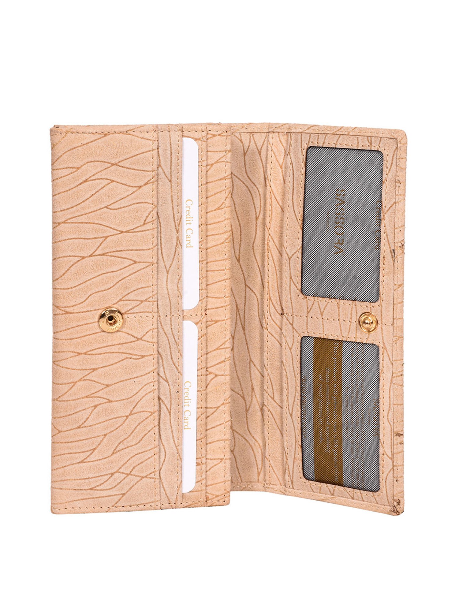 SASSORA Beige Printed Rfid Wallet for Women