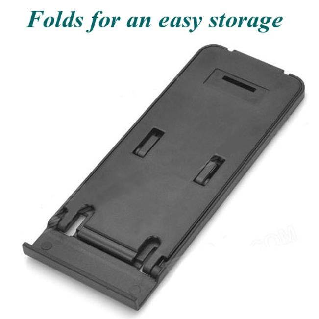 Black Compact Portable Fold-up Stand Desktop Mini Holder for Amazon Fire HD 10 8, Kindle DX Fire HD 6 7 8.9 HDX 7 8.9 - iPad 4 Air 2, Mini 2 3 4, Pro 9.7, iPhone 5 5C 5S 6 Plus 6S Plus 7 Plus