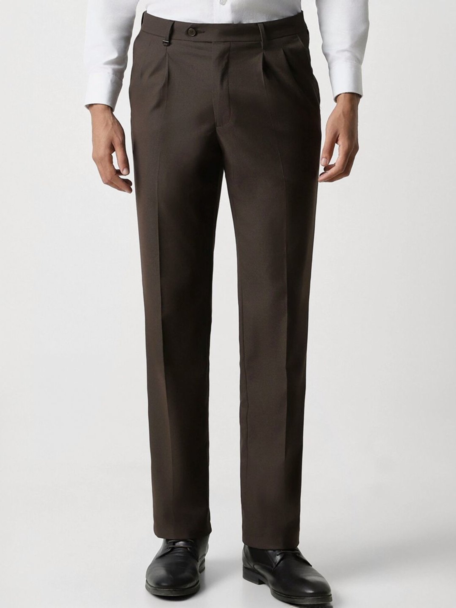 Van Heusen Brown Regular Fit Trousers