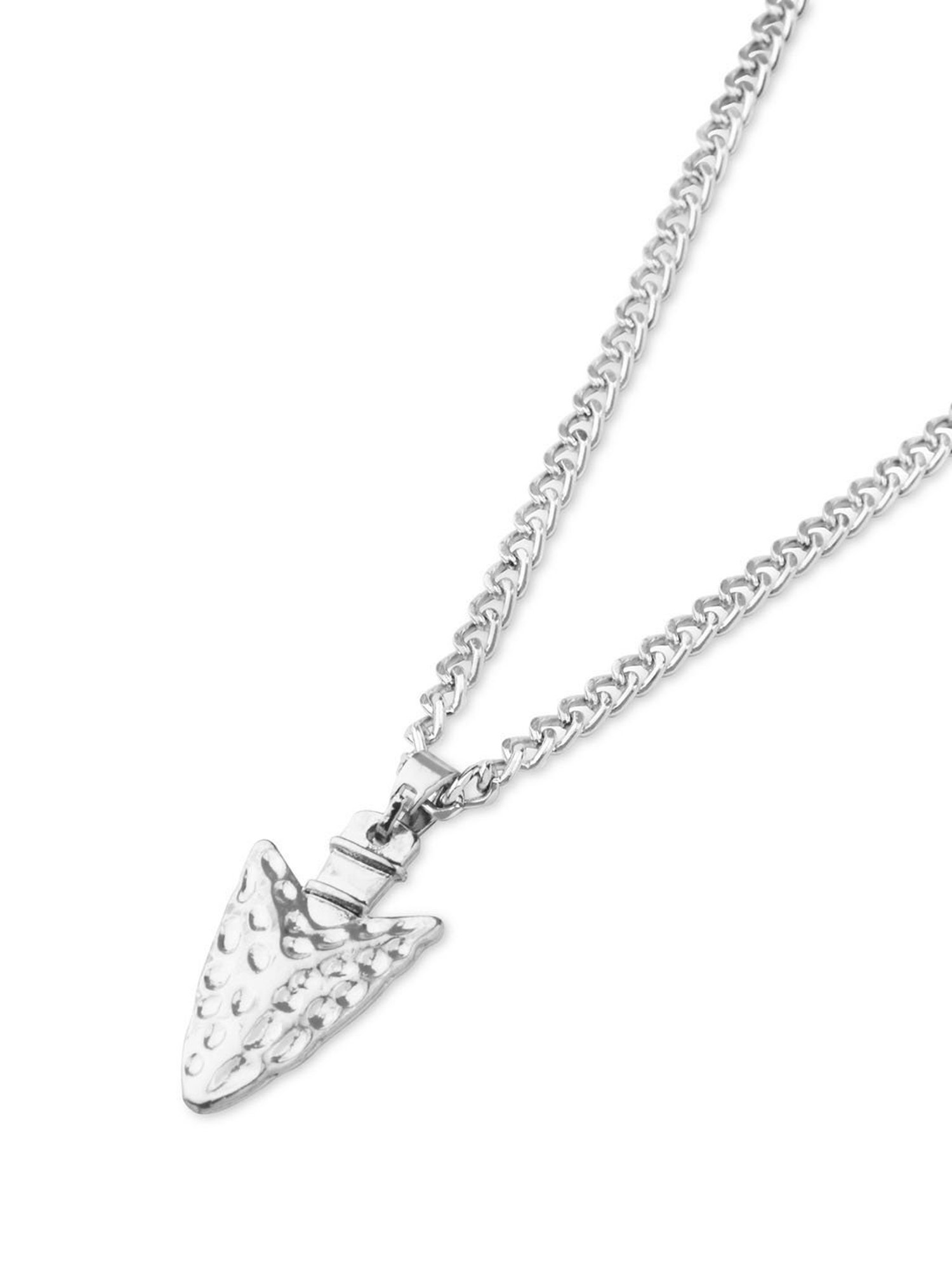 The Bro Code Silver-Plated Hammered Arrow Pendant Necklace for Men