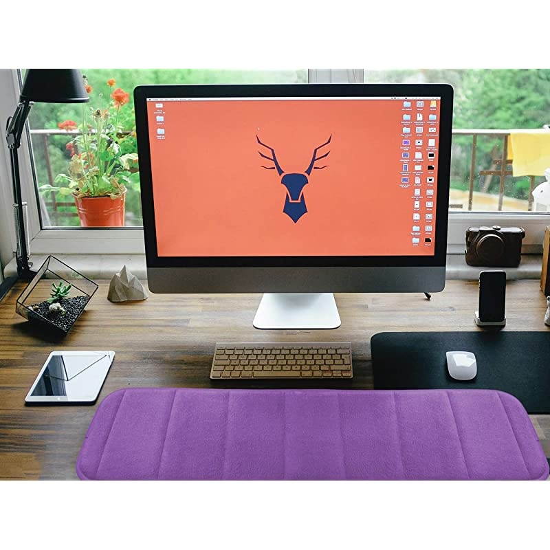 Computer Wrist Elbow Pad Creatiee Upgraded Wrist Rest Arm PadSoft LongSized Keyboard Wrist Elbow Support Mat for Office Desktop Working Gaming Less Elbow Pain 79 x 315 inch Purple