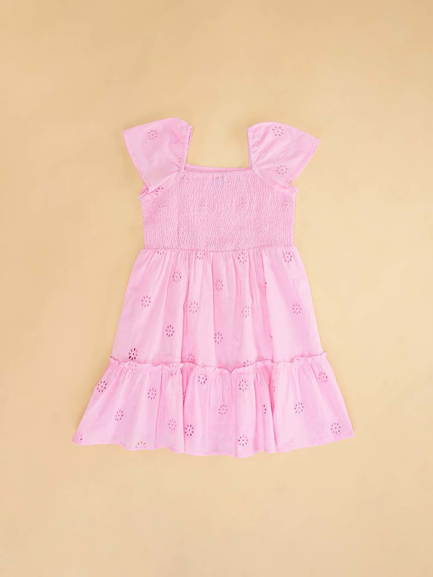 YU by Pantaloons Kids Pink Cotton Flared Fit Dress