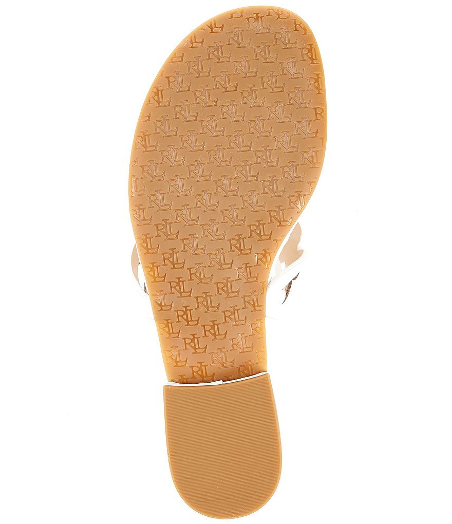 Lauren Ralph Lauren Audrie Leather Logo Thong Sandals