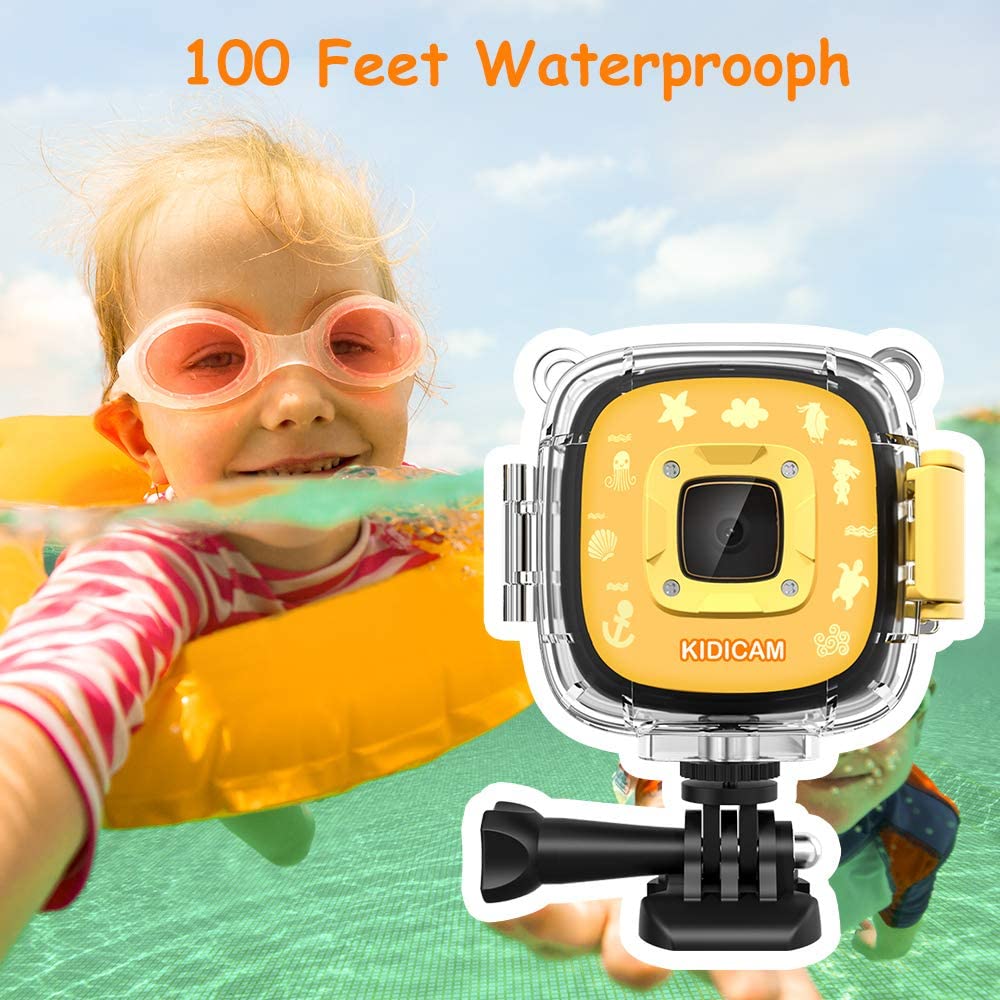 Dragon Touch Kidicam 2.0 Kids Action Camera, Waterproof Digital Camera for Boys Girls 1080P Sports Camera Camcorder with 16GB Memory Card (Blue)