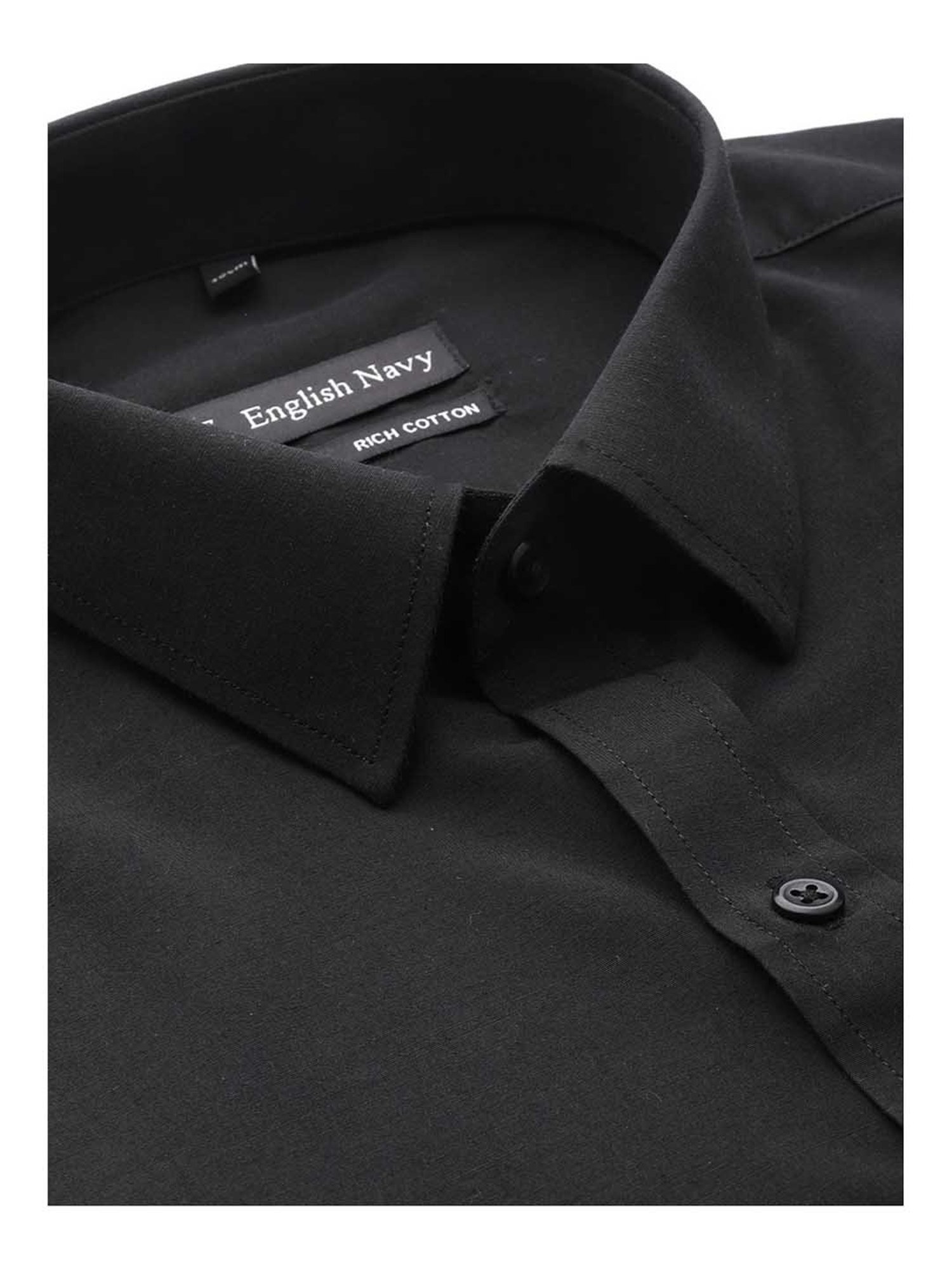 English Navy Black Short Sleeves Shirt
