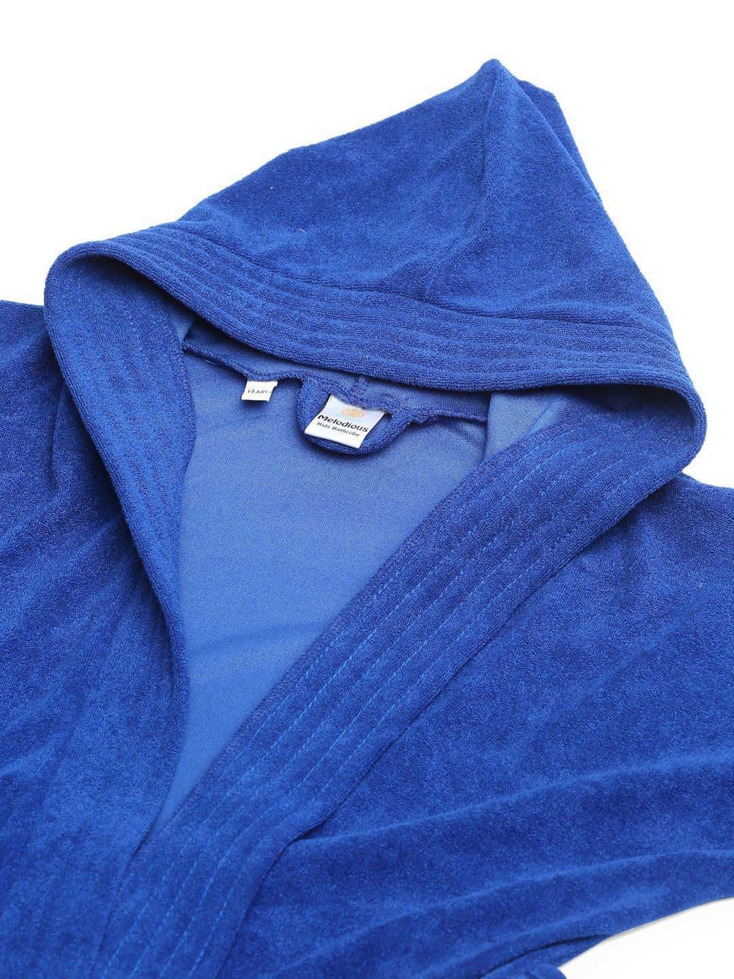 Creeva Everyday Red & Navy 225 GSM Micro Terry Bathrobe with Front Pocket & Kimono Collar