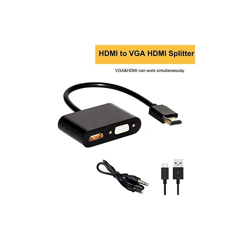 HDMI to VGA HDMI Converter Splitter Cable Adapter with Audio Active HDMI to VGAHDMI VideoAudio Cable Converter Supports HDMIVGA Out Simultaneously for PS4 Apple TV PC Laptop and More