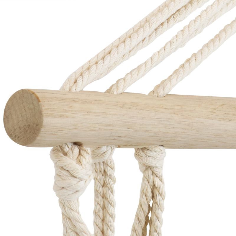 Sunnydaze Outdoor Polycotton Fabric Padded Hanging Hammock Chair with Hardwood Spreader Bar - Ancient Tribal Print