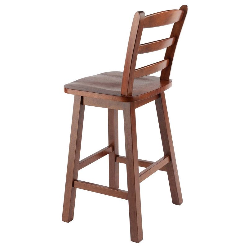Scalera Ladder Back Swivel Seat Barstool Walnut - Winsome