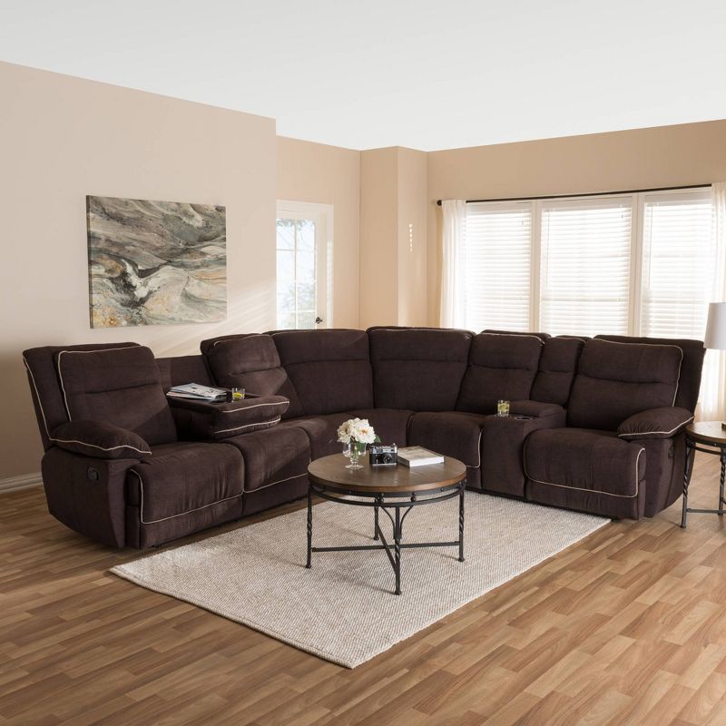 3pc Keswick Sectional Sofa Brown - Abbyson Living