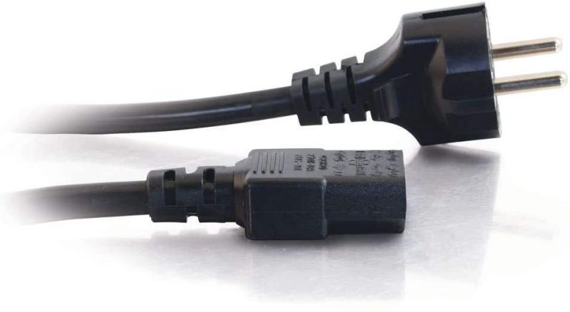 Monoprice Power Cord - 6 Feet - Black | CEE 7/7 SCHUKO (Europe) to IEC 60320 C13, 18AWG, 5A/1250W, 250V, 3-Prong
