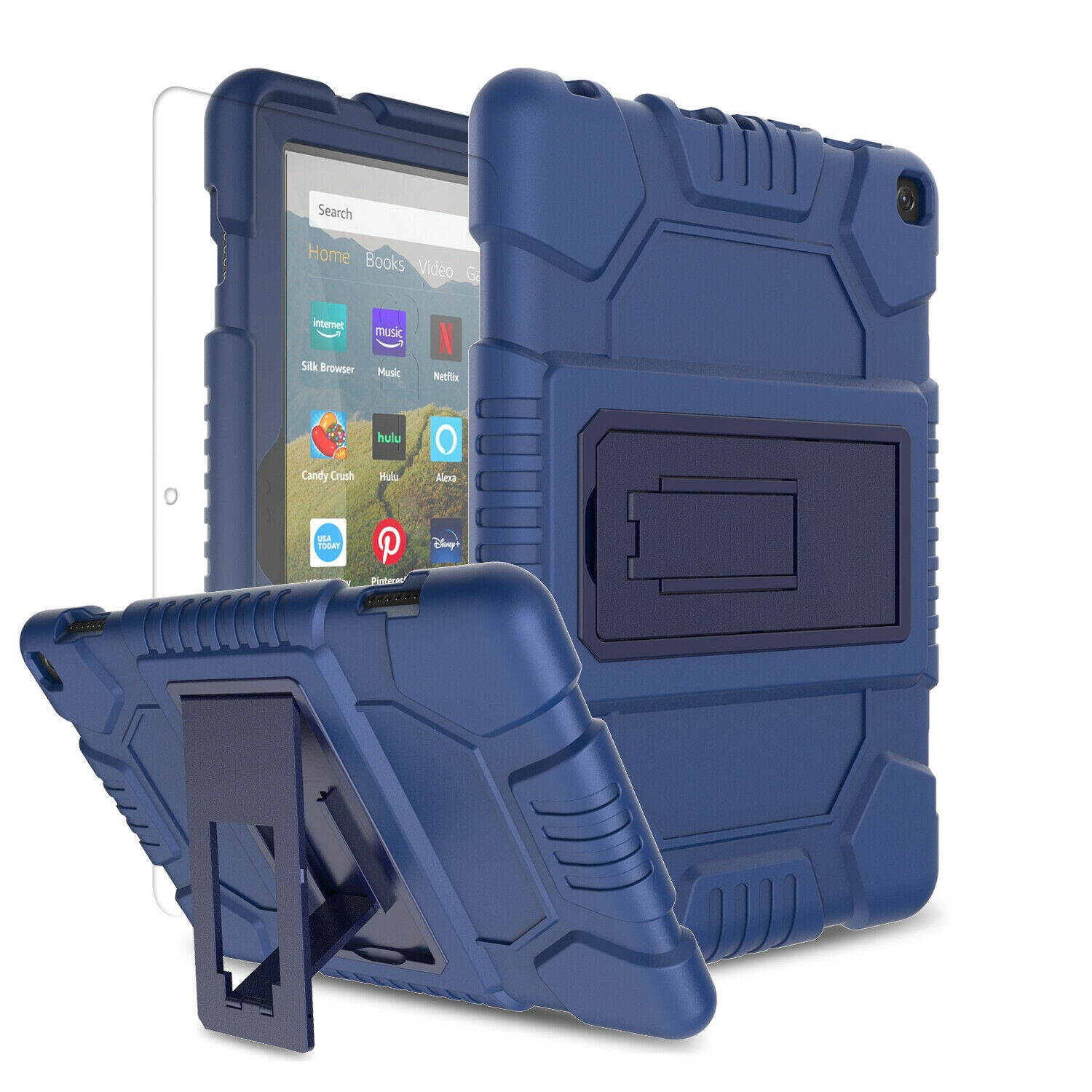 For Amazon Fire HD 8 2020/8 Plus/10th Gen Kickstand Tablet Case+Screen Protector