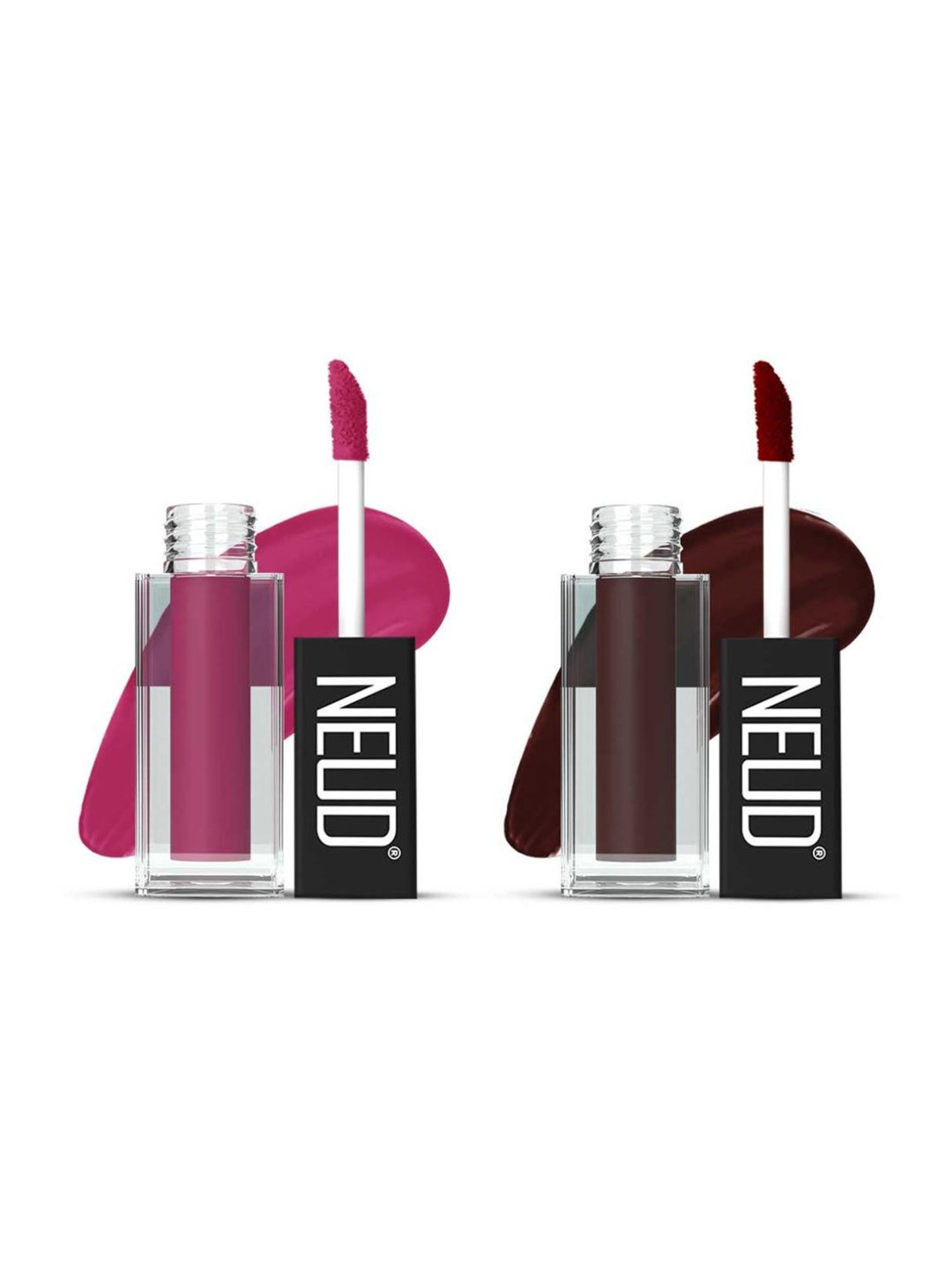 Neud Matte Liquid Lipstick Combo Quirky Tease & Espresso Twist with Two Lip Gloss Free