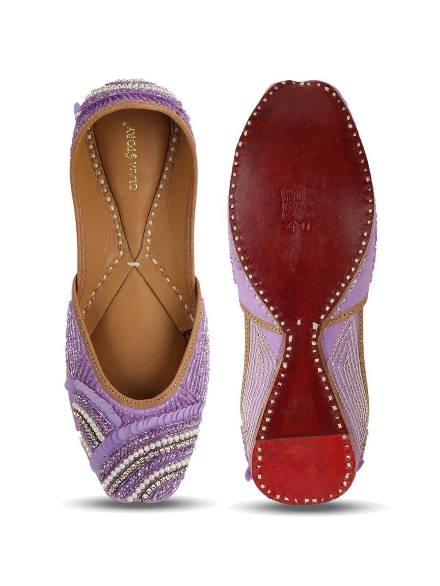 Glam Story Women's Purple Ethnic Juttis