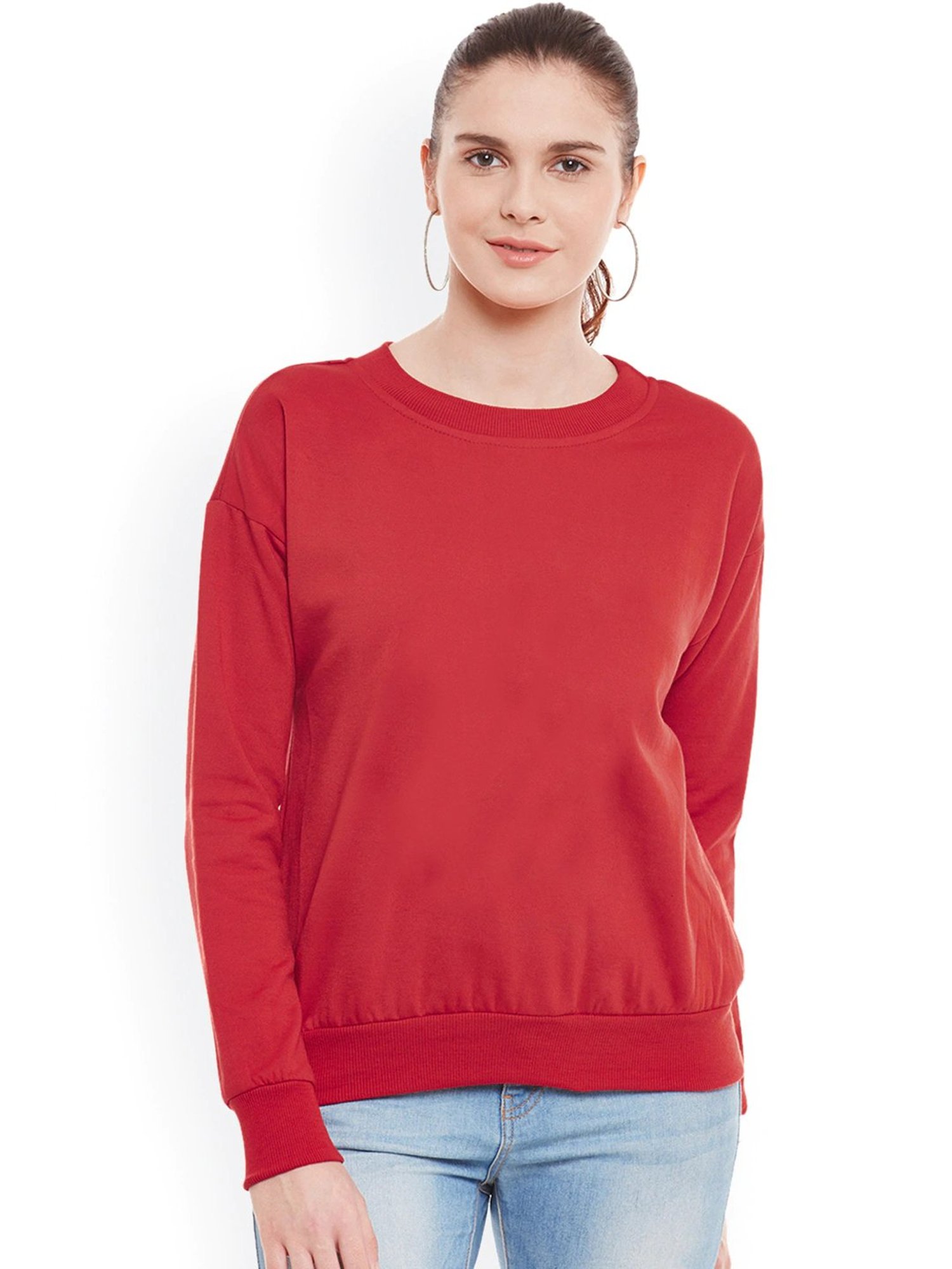 Belle Fille Red Full Sleeves Sweatshirt