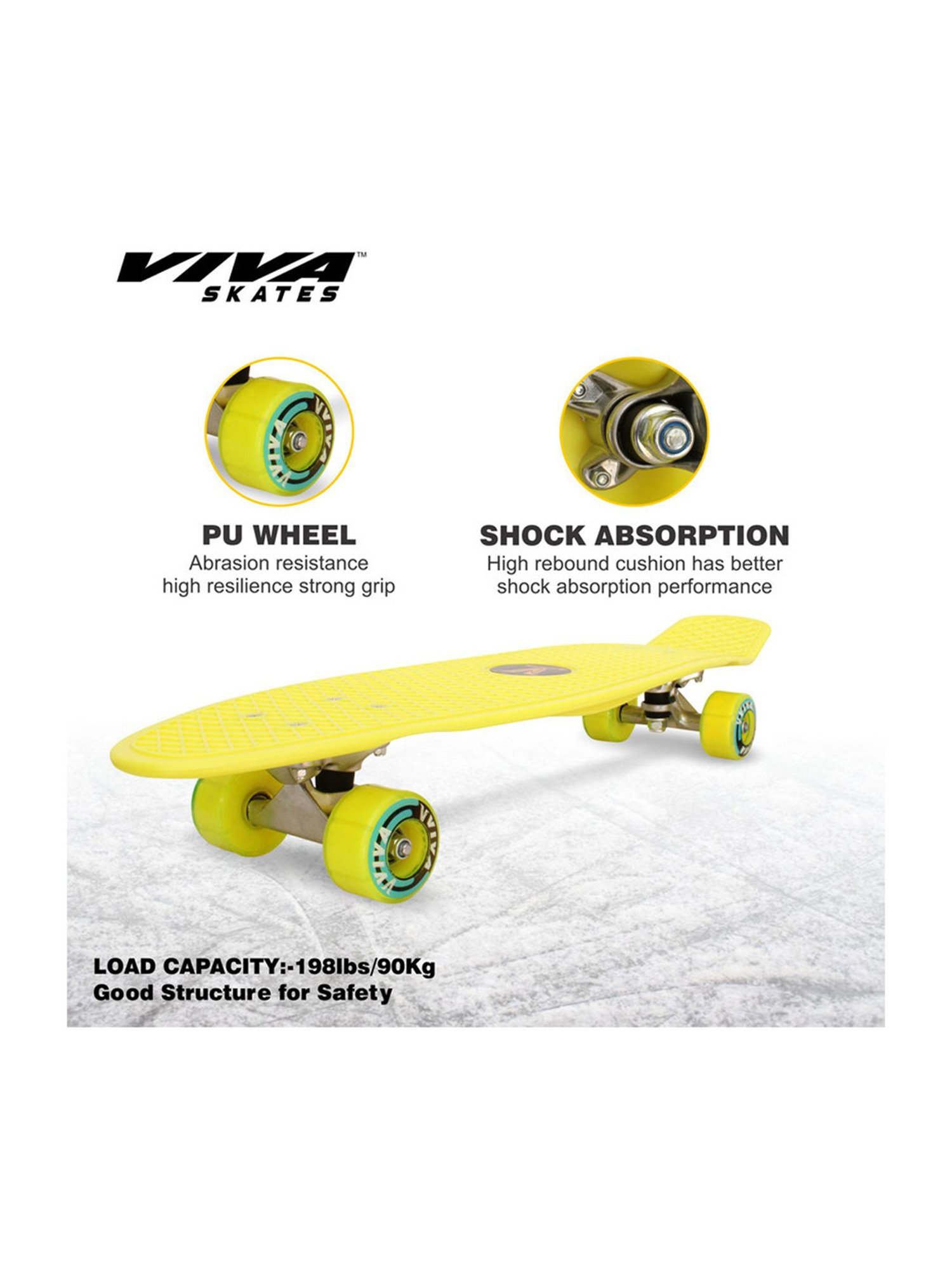 Viva Yellow Skateboard for Seniors