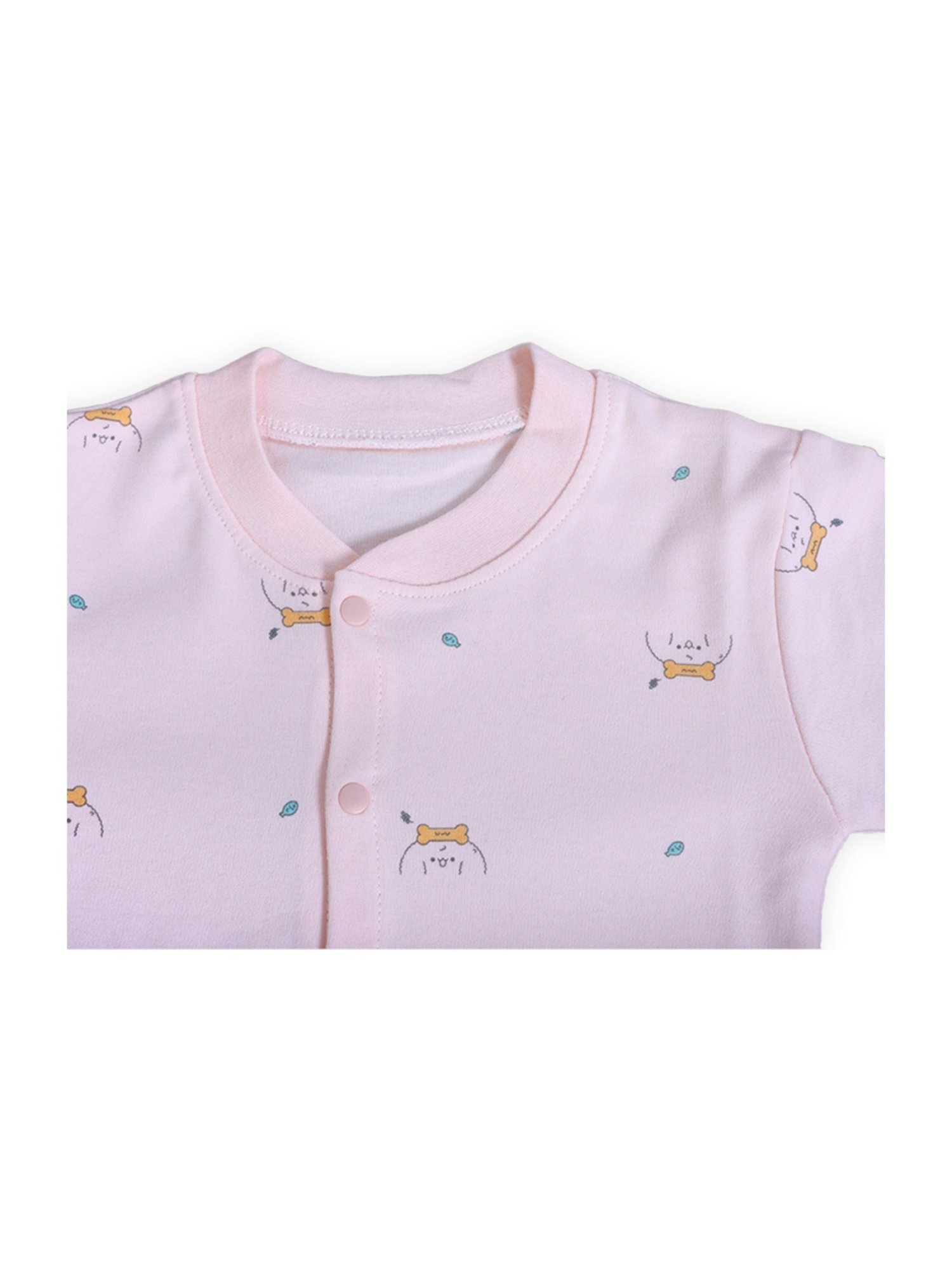 Baby Moo Boys Pink Cotton Printed Full Sleeves Shirt Set