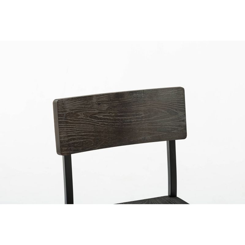 Set of 2 24" Americano Counter Height Barstool Walnut Finish Distressed Black - Boraam