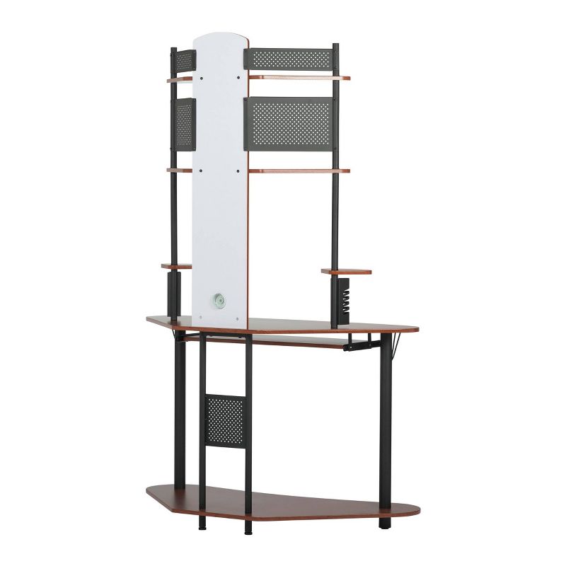 Element Corner Computer Tower With Hutch Black/Cherry - Calico Designs