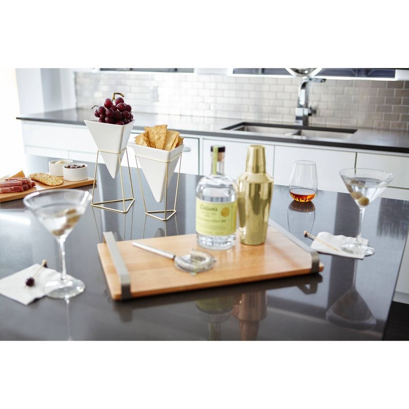 Set of 2 Trigg Tabletop Vessels White/Brass - Umbra