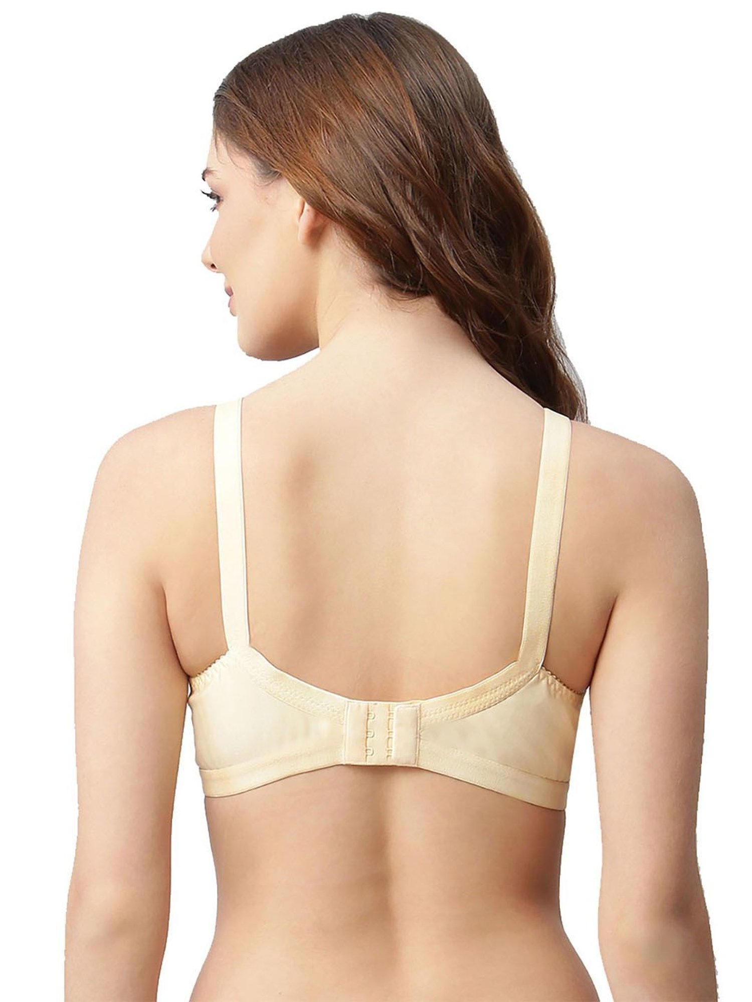 Cukoo Black & Beige Cotton Full Coverage Bra (Pack Of 2)