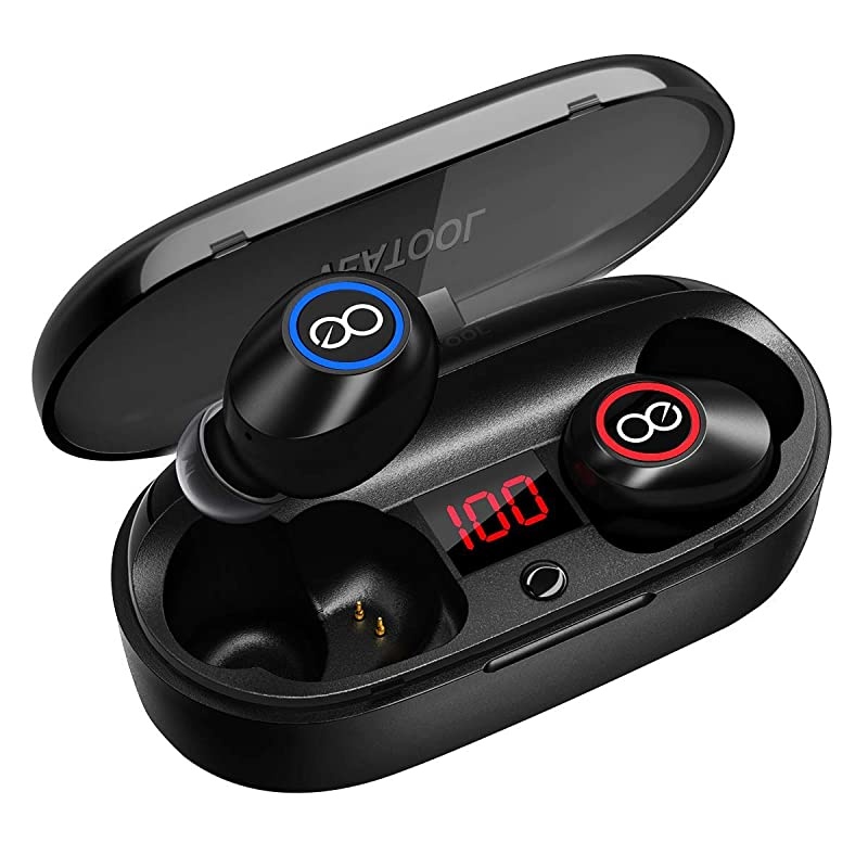 5.0 Bluetooth Headphones Binaural Call True Wireless Earbuds 20H Playtime HD Stereo Bass Sound Mini in Ear Bluetooth Earphones with Built in Mic and Charging Case for Sports Running