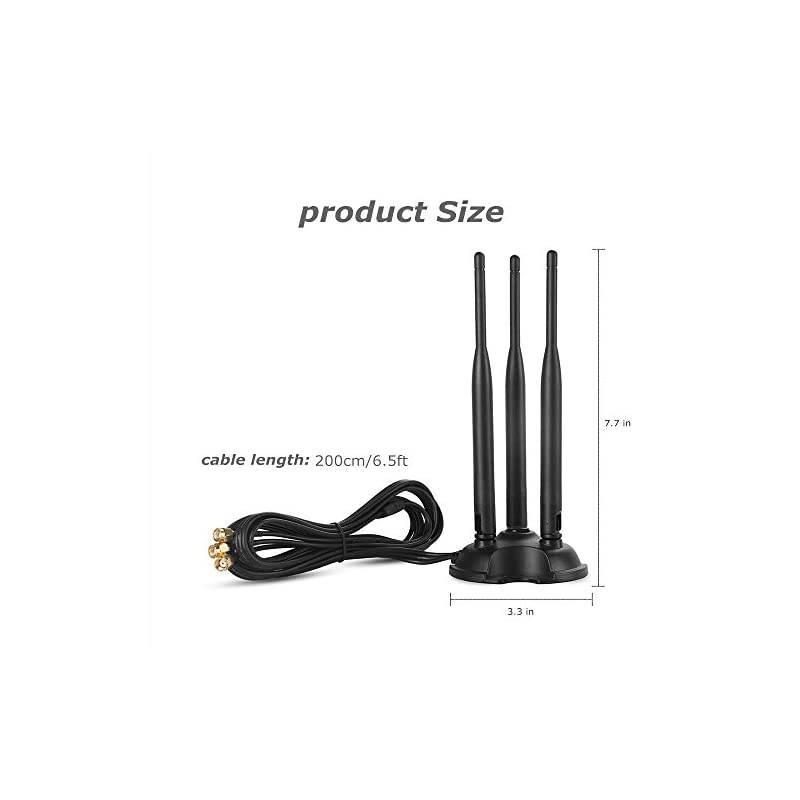 Gain Antenna SMA Male Interface with Magnetic Base 24GHz5GHz Dual Band 3 Group 6DB LTE Antenna for Wireless Router Mobile Hotspot Signal Enhancement Amplifier