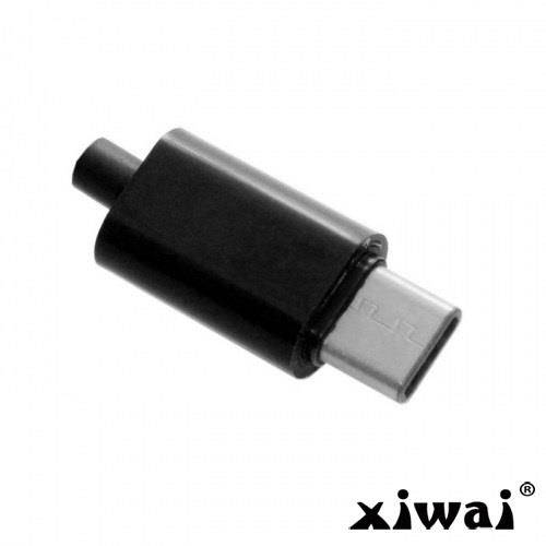 Xiwai 5set DIY 24pin Type C USB-C Male Plug Connector SMT type with Black Housing Cover