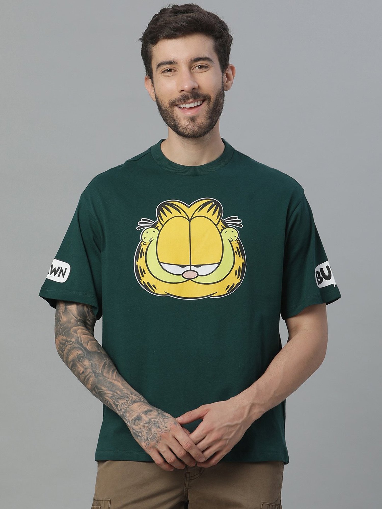 Free Authority Green Loose Fit Printed T-Shirt