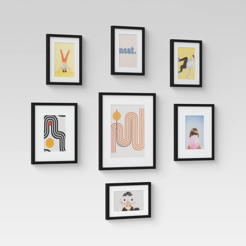 Set of 7 Gallery Frame Set Black - Room Essentials™