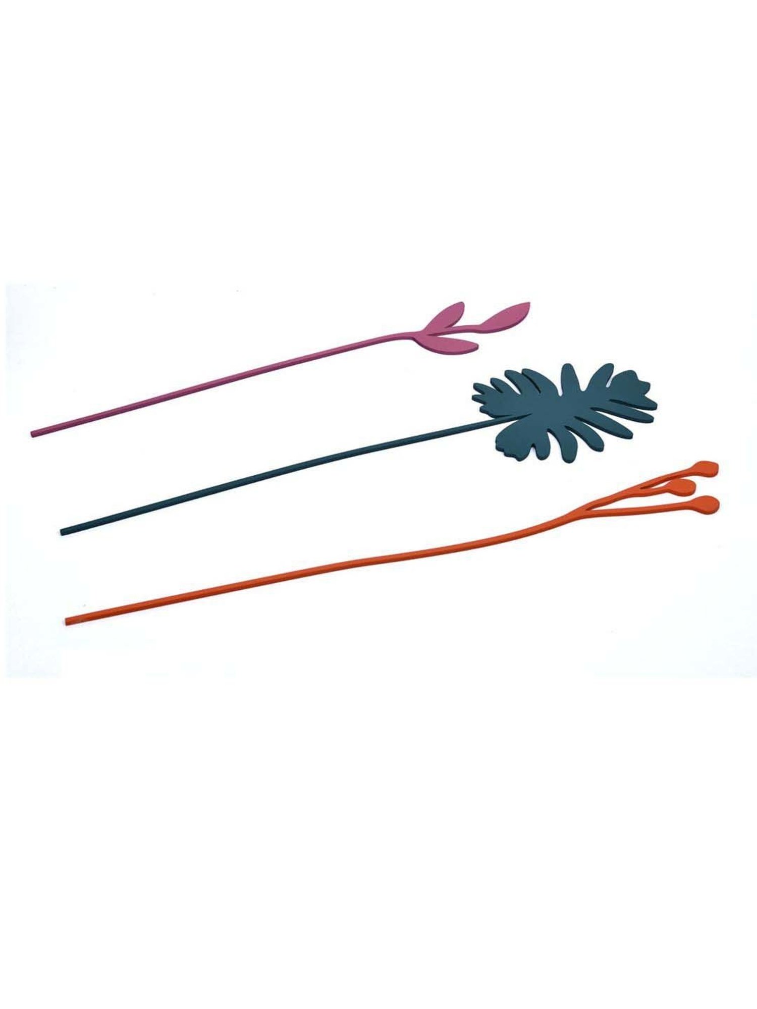 @home Multicolor Mdf Oak Leaf Artificial Stick - Set of 3