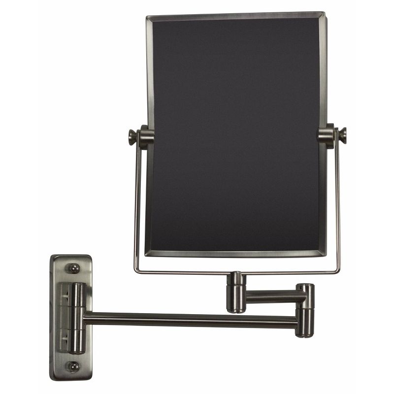 16.36" Rectangle Wall Mount Magnifying Mirror Brushed Nickel - American Imaginations