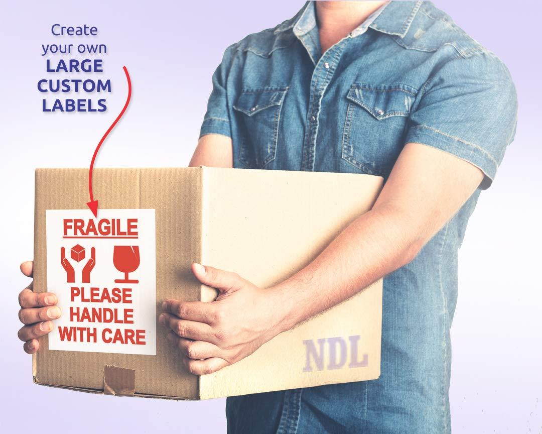 Blank White Permanent Adhesive Labels for Laser/Ink Jet Printer (8.5" x 11" - Full Page | 50 Labels)