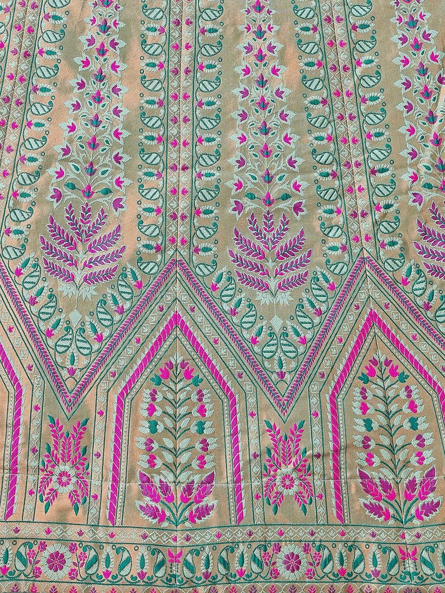 PURVAJA Sea Green Woven Lehenga Choli Set With Dupatta