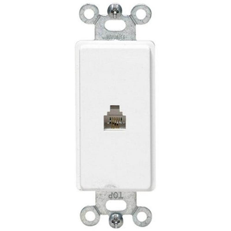 Decorator Telephone Jack Flush White Cooper Wiring Devices 3560-4W 078477116685
