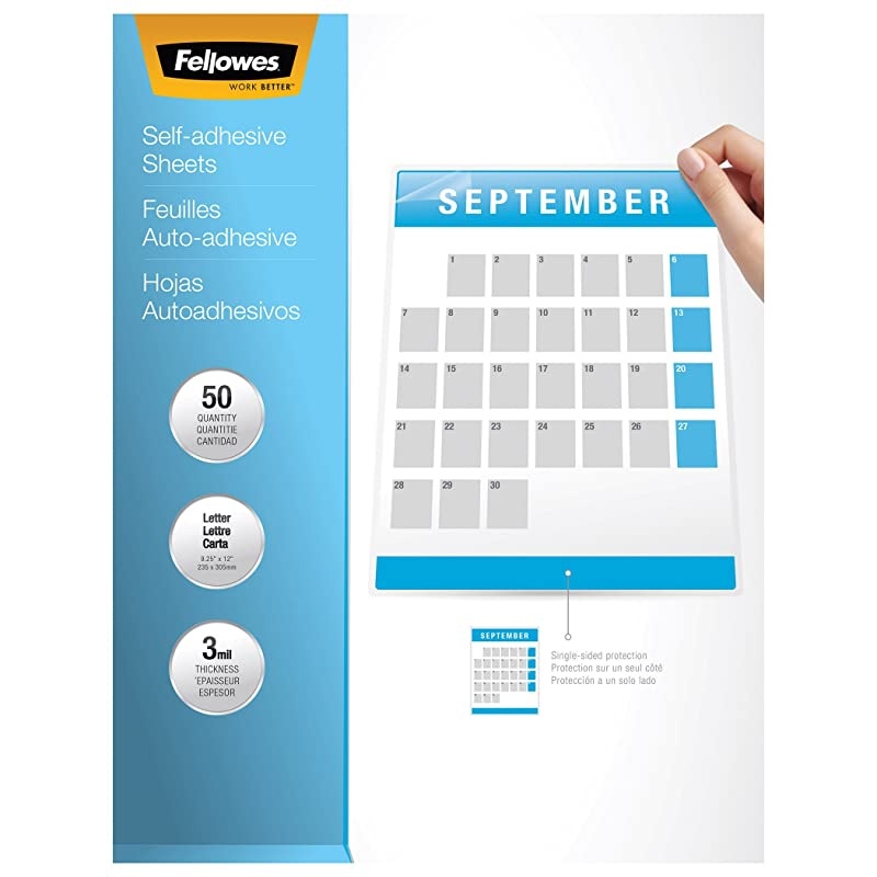 5221501 SelfLaminating Sheets 3mil 12 x 9 14 Box of 10