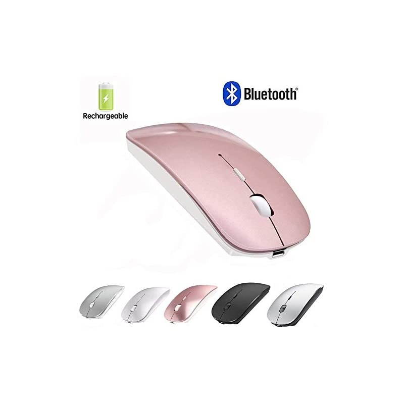 Mouse Rechargeable Wireless Mouse for MacBook ProWireless Mouse for Laptop PC Computer Rose Gold