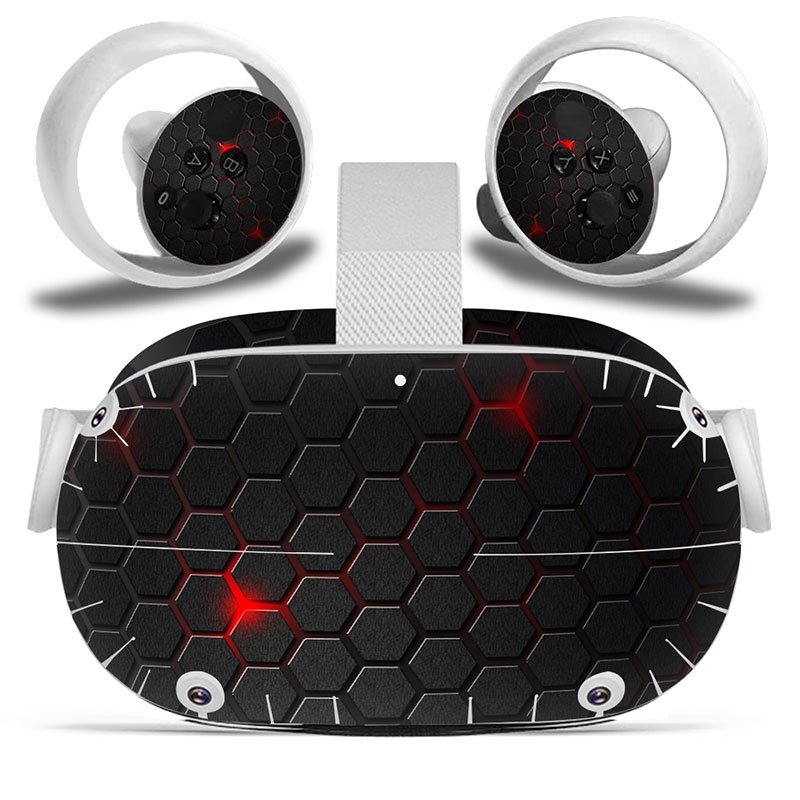 Amify Vinyl Skin Sticker for Oculus Quest 2 VR Headset Controller PVC Decals Cute Cartoon Wrap Cover for Oculus Quest 2 Accessories