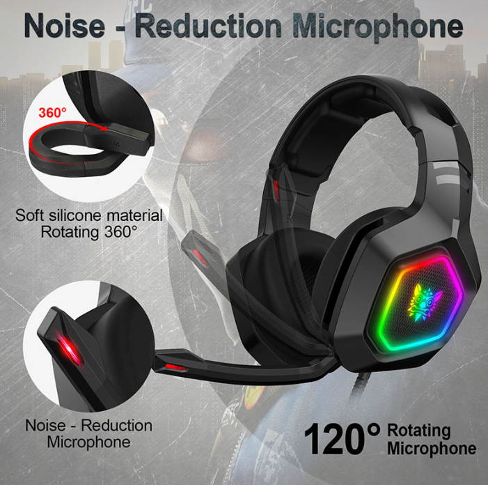 Headphone Breathing Light K10RGB Headphones English Listening Speaking Test Headphone Luminous Gaming Headphone Microphone