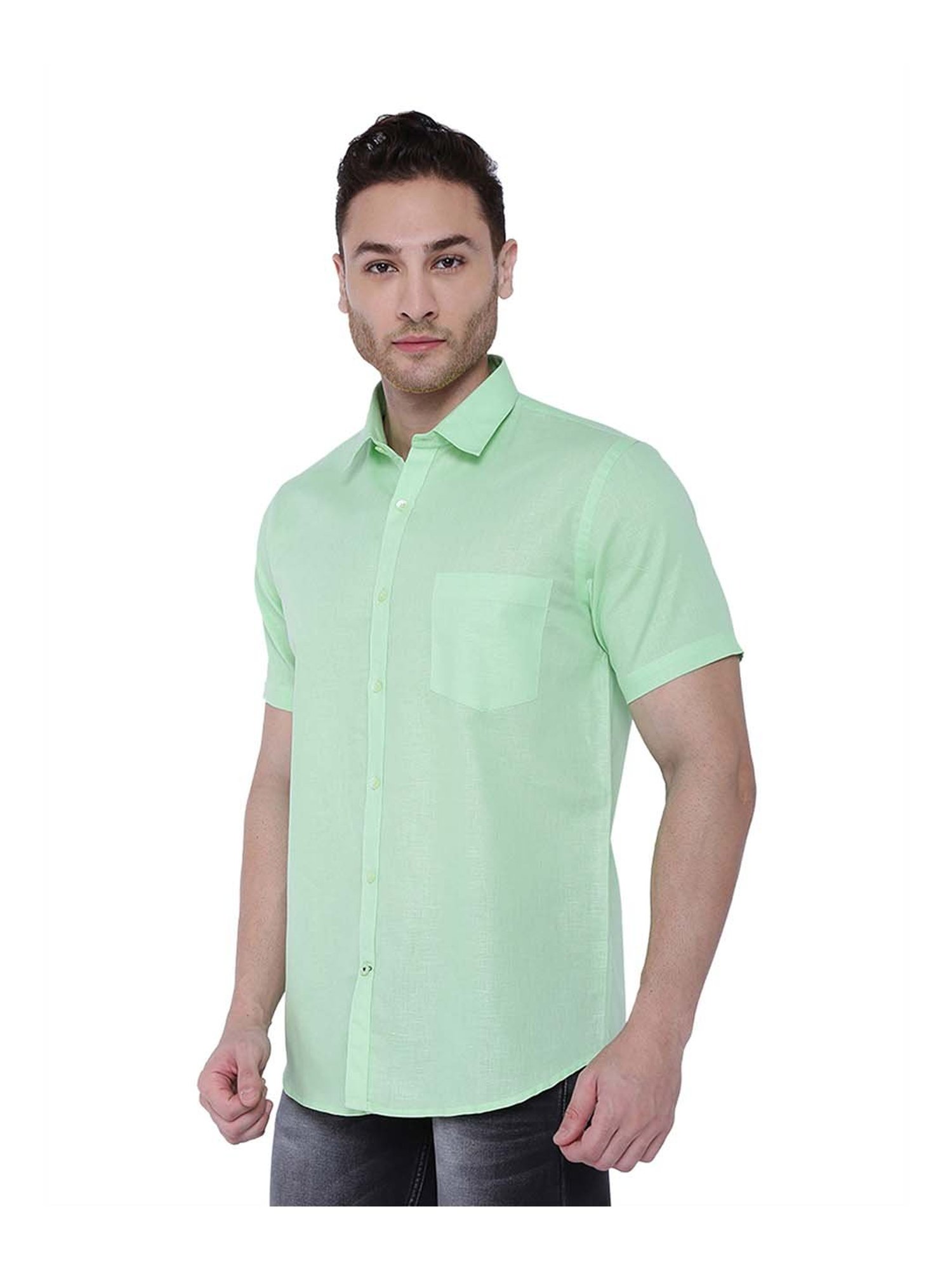 Southbay Pista Green Regular Fit Shirt