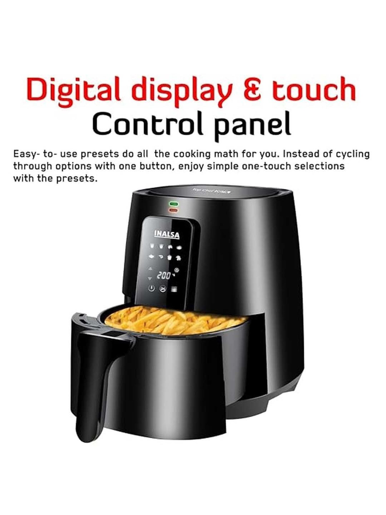 Prestige Nutrifry Black Plastic Electric Digital Touch Airfryer 4.5L