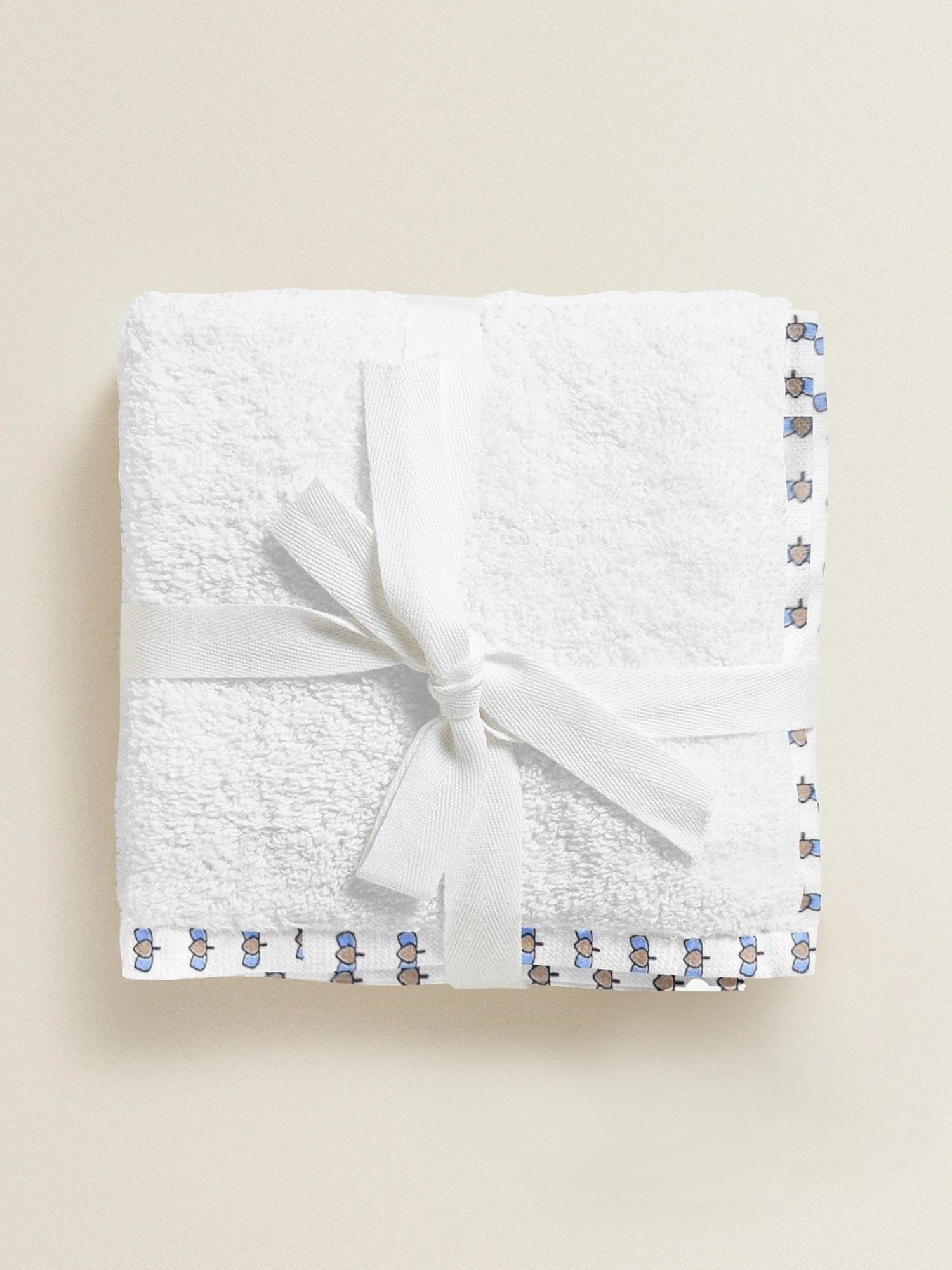 The Baby Atelier White Cotton Junior Towel - Set of 2