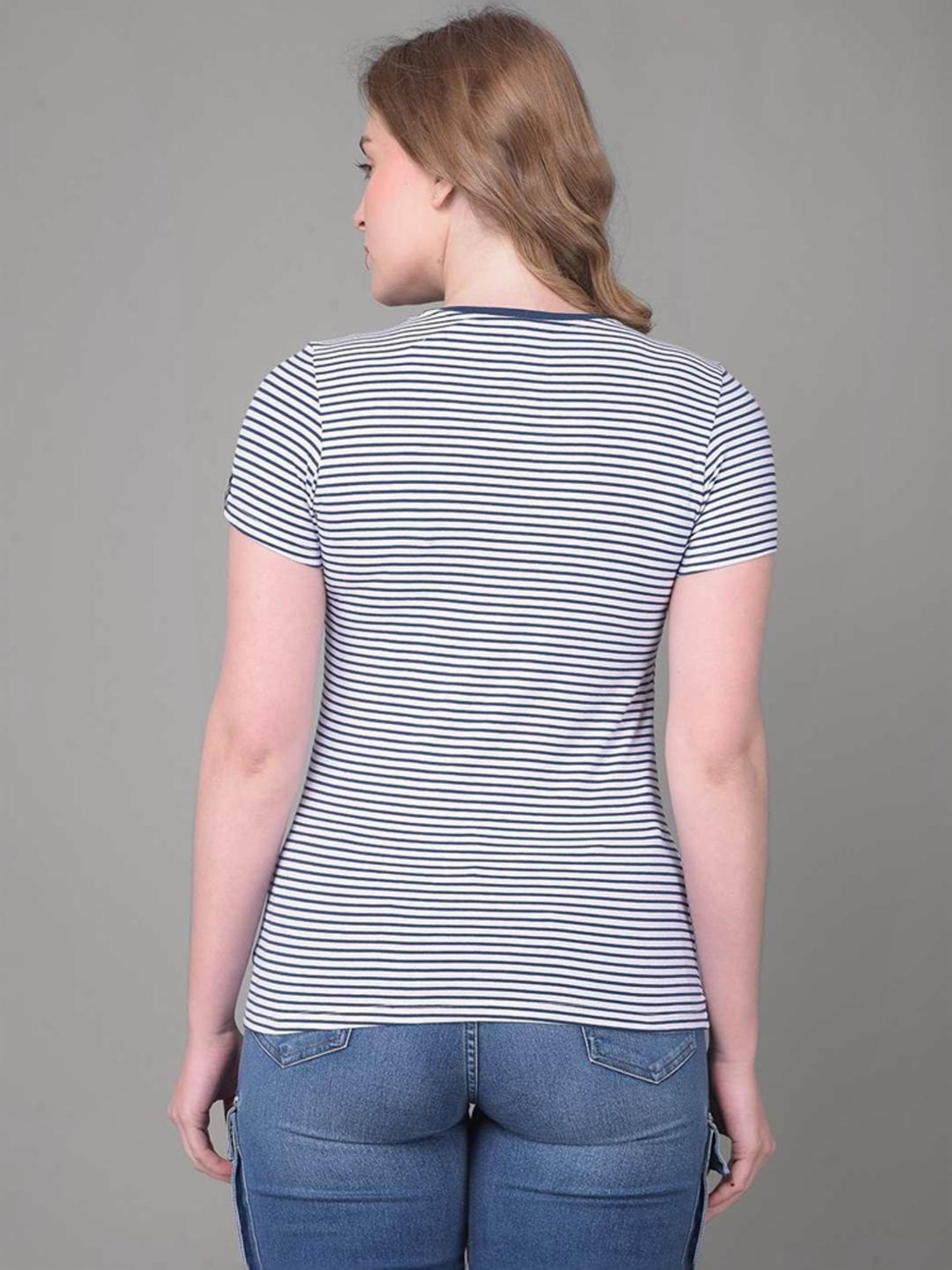 Dollar Orange & Blue Cotton Striped Sports T-Shirt - Pack Of 3