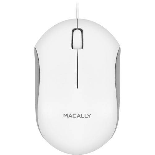 Macally QMOUSE USB Wired 3 Button 1200dpi Optical Mouse - White