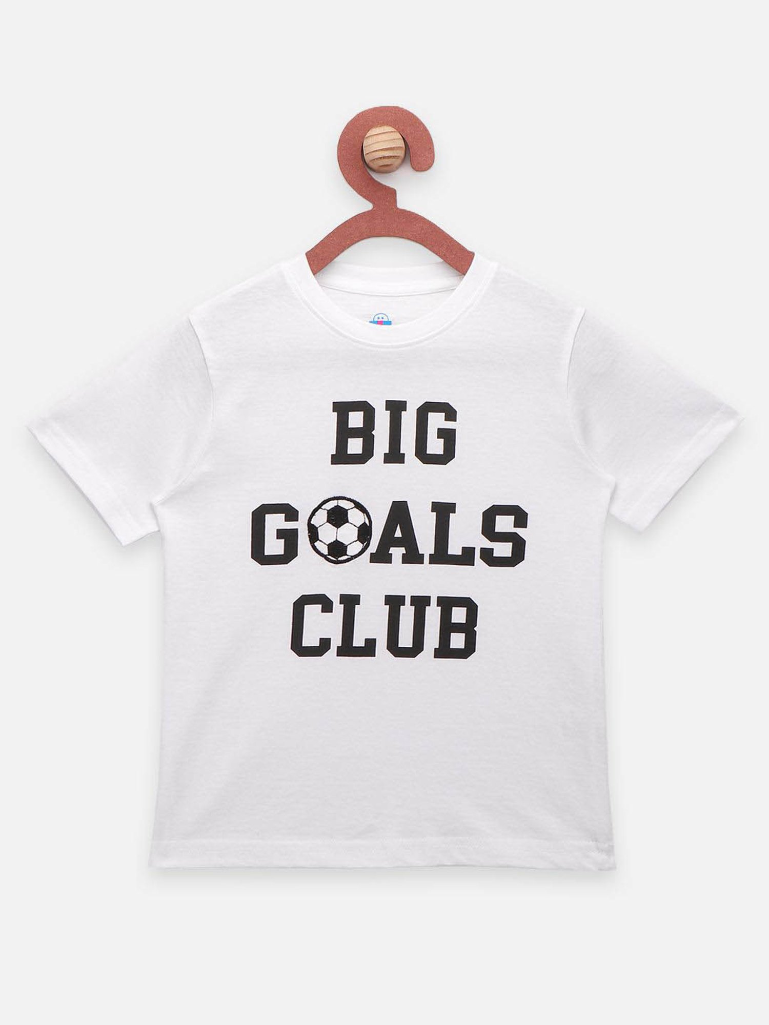 LilPicks Kids White & Black Cotton Printed T-Shirt