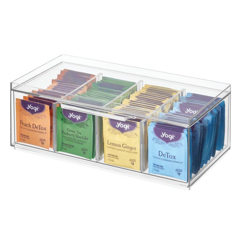 iDESIGN Crisp Tea Storage Organizer Clear
