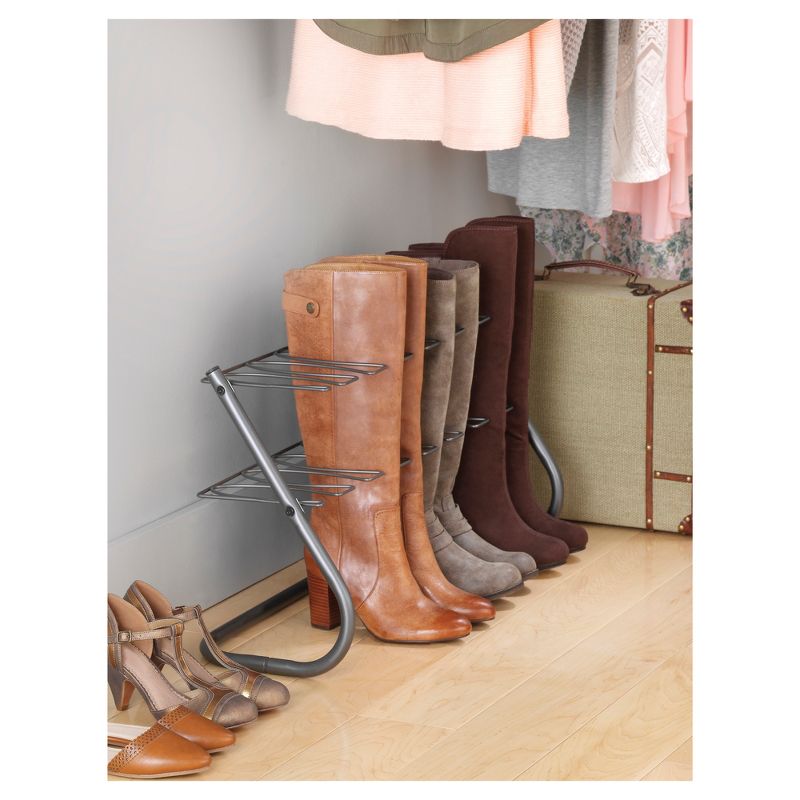 Whitmor 4-Pair Boot Rack Gunmetal