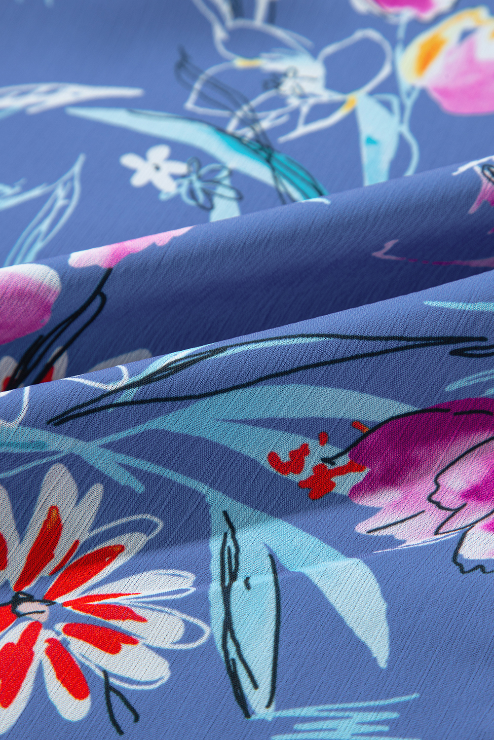 White Spotted Print Tie Neck Color Block Halter Sleeveless Shirt