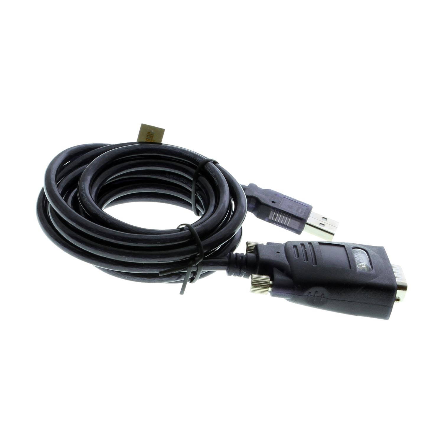 USBGear FTDI 6ft. Long USB to Serial Adapter Cable with Screws and Three LED display